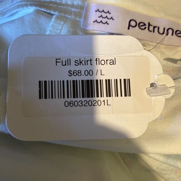 Vintage Petrune of Ithaca White Floral Circle Skirt New With Tags Large L Rare - Picture 16 of 16